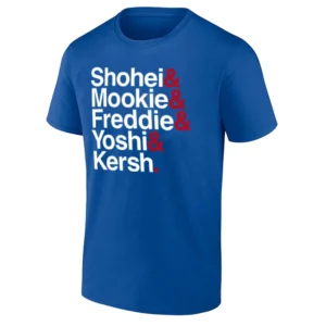 SHOHEI & MOOKIE & FREDDIE & YOSHI & KERSH. SHIRT 2025 MLB Postseason Los Angeles Dodgers Ampersand Stars Tee
