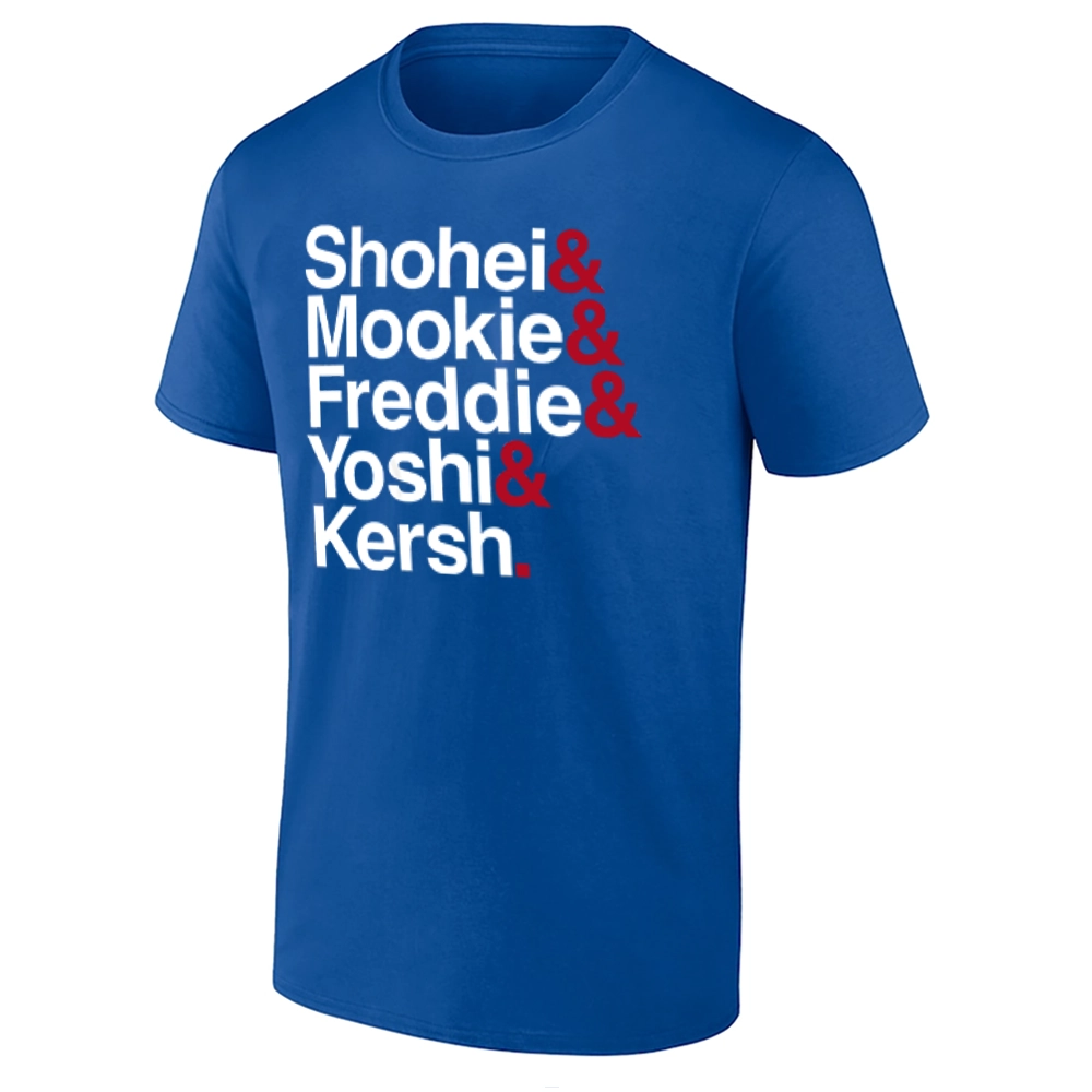 SHOHEI & MOOKIE & FREDDIE & YOSHI & KERSH. SHIRT 2025 MLB Postseason Los Angeles Dodgers Ampersand Stars Tee SHOHEI & MOOKIE & FREDDIE & YOSHI & KERSH. SHIRT 2025 MLB Postseason Los Angeles Dodgers Ampersand Stars Tee