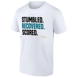 STUMBLED. RECOVERED. SCORED. SHIRT – Trevor Lawrence Jacksonville Jaguars MNF Comeback Tee