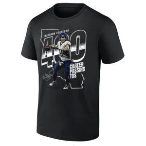 400 CAREER PASSING TDS SHIRT – Matthew Stafford 400 Club Los Angeles Rams Tee b