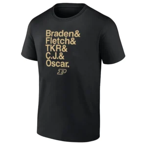 BRADEN& FLETCH& TKR& C.J.& OSCAR. SHIRT – Purdue Basketball Ampersand Stars 2025–26 Boilermakers Tee