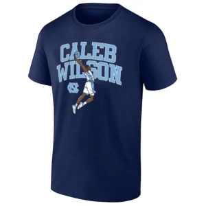 CALEB WILSON SHIRT – Name & Dunk Pose North Carolina Tar Heels Men’s Basketball Tee