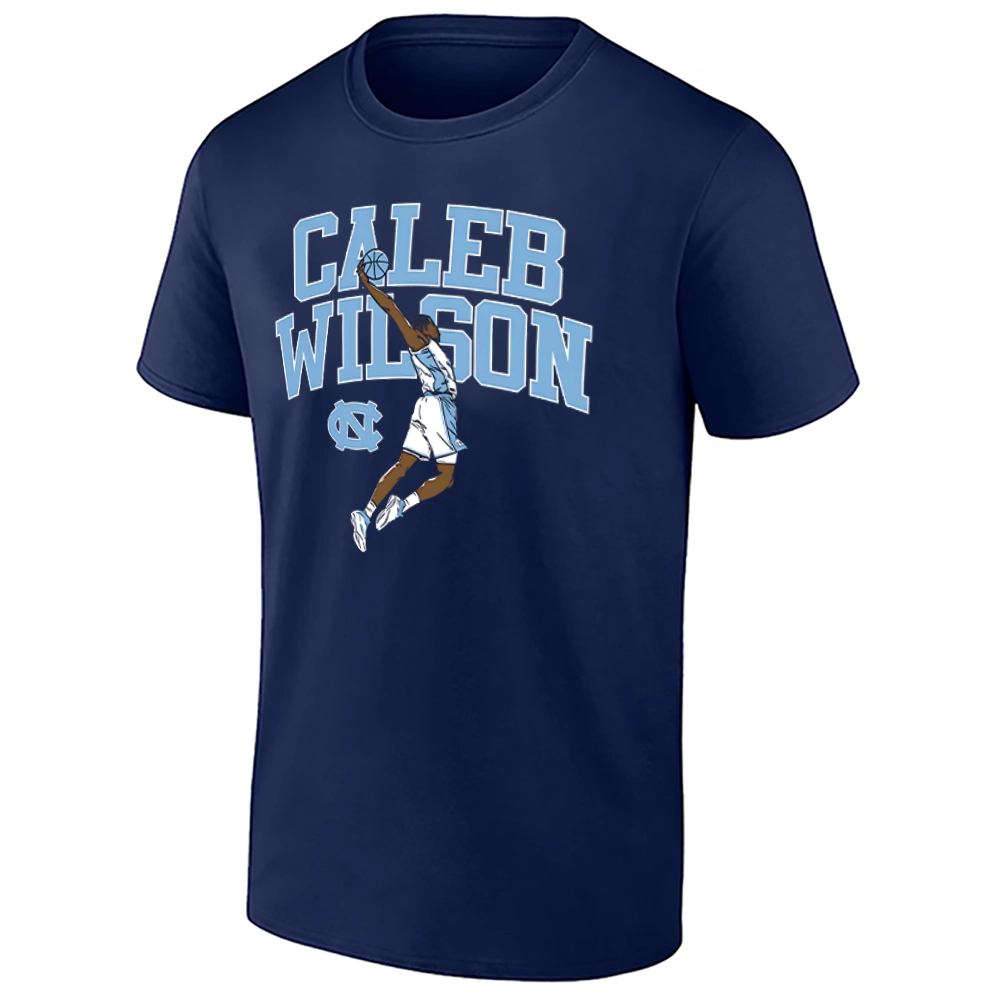 CALEB WILSON SHIRT – Name & Dunk Pose North Carolina Tar Heels Men’s Basketball Tee CALEB WILSON SHIRT – Name & Dunk Pose North Carolina Tar Heels Men’s Basketball Tee