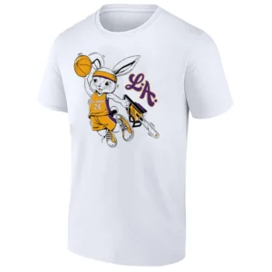 DUNKING RABBIT SHIRT Kobe Bryant Los Angeles Lakers Cartoon Purple & Gold Dunk Tee