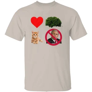 I HEART BUSH SHIRT – Funny Political Parody Cat Lover Tee S