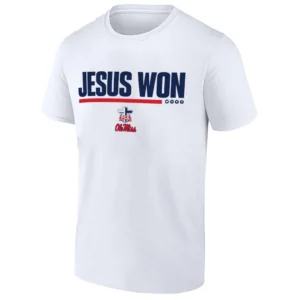JESUS WON SHIRT – Ole Miss FCA Faith & Victory Tee Ole Miss Rebels Christian Apparel