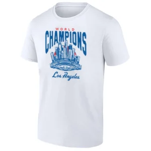 LA WORLD CHAMPIONS CITY SKYLINE SHIRT – 2025 World Series Champions – Los Angeles Dodgers