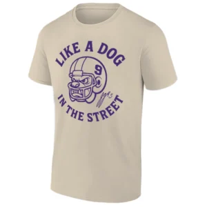LIKE A DOG IN THE STREET SHIRT – J.J. McCarthy Minnesota Vikings Underdog Mentality Tee