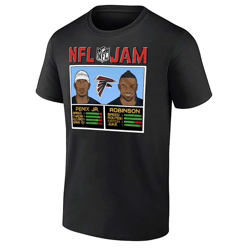 NFL JAM FALCONS SHIRT – Penix Jr. & Robinson Retro Duo Atlanta Falcons Tee NFL JAM FALCONS SHIRT – Penix Jr. & Robinson Retro Duo Atlanta Falcons Tee