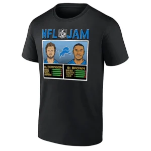 NFL JAM LIONS SHIRT – Hutchinson & St. Brown Retro Duo Detroit Lions Tee