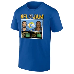 NFL JAM RAMS SHIRT – Puka Nacua & Jordan Adams Los Angeles Rams Retro Arcade Tee