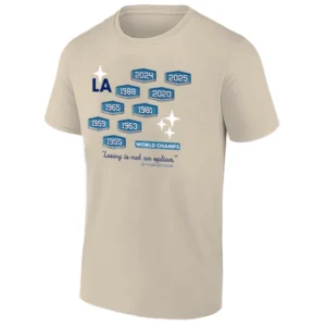 NINE TIME WORLD CHAMPS SHIRT – “Losing Is Not an Option” – Yoshinobu Yamamoto – 2025 World Series Champions – Los Angeles Dodgers