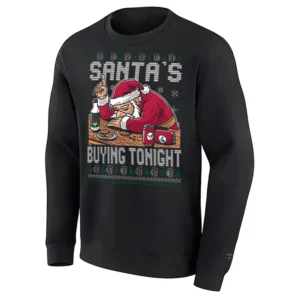 SANTA’S BUYING TONIGHT UGLY SWEATER – Funny Drunk Santa Christmas Sweatshirt