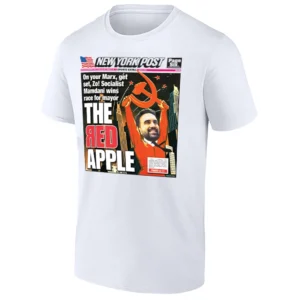 THE RED APPLE SHIRT Zohran Mamdani New York Post Cover Political T Shirt DSA NYC Socialism Tee