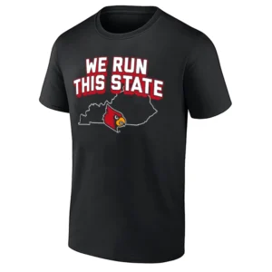 WE RUN THIS STATE SHIRT – Louisville Cardinals Men’s Basketball Kentucky Rivalry Tee