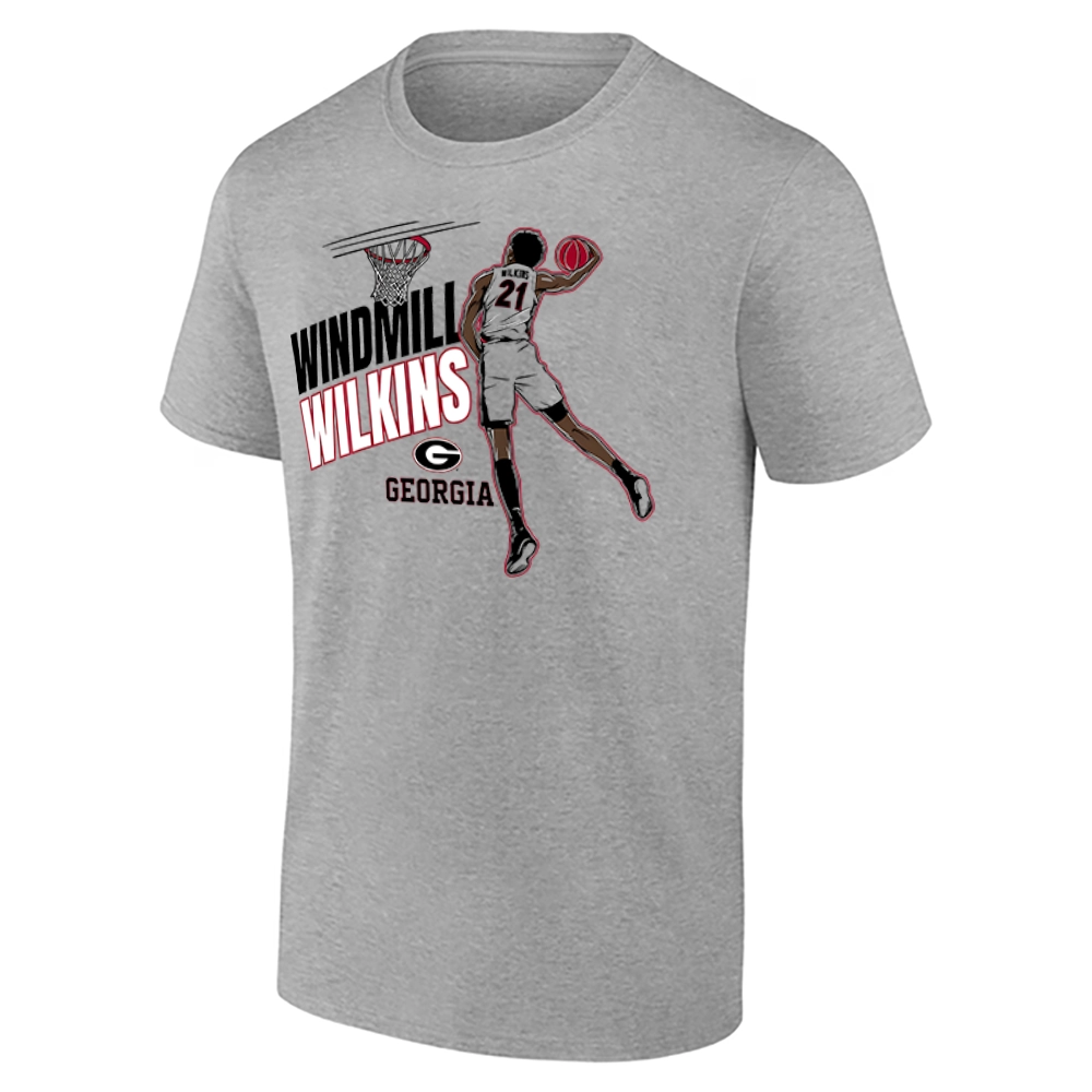 WINDMILL WILKINS SHIRT – Jake Wilkins Georgia Bulldogs Basketball Dunk Tee WINDMILL WILKINS SHIRT – Jake Wilkins Georgia Bulldogs Basketball Dunk Tee