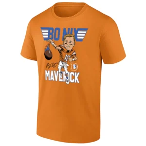 BO NIX MAVERICK SHIRT – Bo Nix Denver Broncos signature cartoon tee