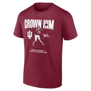CROWN HIM SHIRT – Fernando Mendoza Indiana Hoosiers Touchdown King Tee