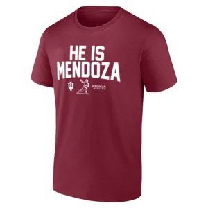 HE IS MENDOZA SHIRT – Fernando Mendoza Heisman Trophy Finalist Indiana Hoosiers Football Tee