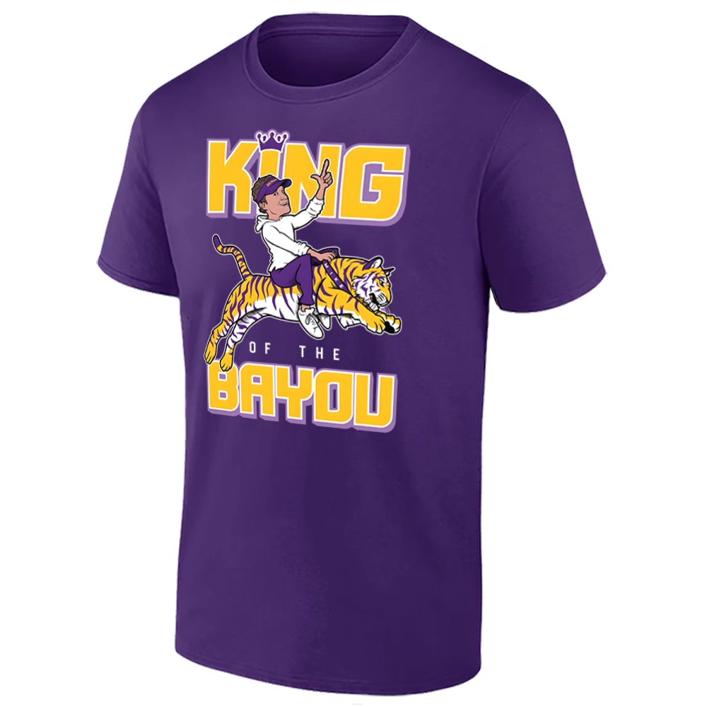 KING OF THE BAYOU SHIRT – Lane Kiffin LSU Tigers Football Tee KING OF THE BAYOU SHIRT – Lane Kiffin LSU Tigers Football Tee