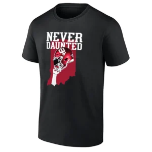 NEVER DAUNTED FOOTBALL SHIRT – Indiana Hoosiers 2025 Big Ten Champions Tee