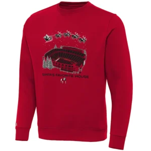 SANTA’S FAVORITE HOUSE SWEATER – Sanford Stadium Christmas Georgia Bulldogs Football Tee