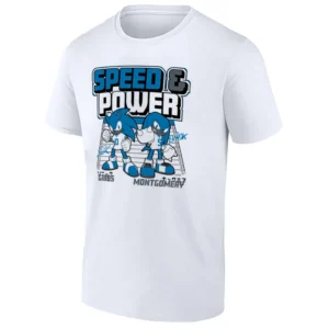 SPEED & POWER SHIRT – Sonic & Knuckles x Jahmyr Gibbs & David Montgomery Detroit Lions Duo Tee