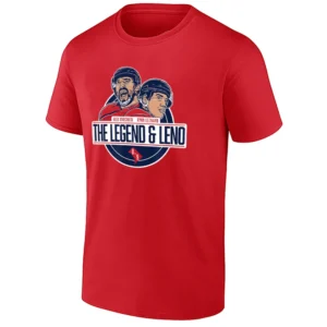 THE LEGEND & LENO SHIRT – Alex Ovechkin & Ryan Leonard Washington Capitals Historic Duo Tee
