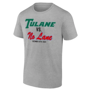 TULANE VS. NO LANE SHIRT – Tulane Green Wave 2025 AAC Champions & College Football Playoff Tee