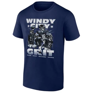 WINDY CITY GRIT SHIRT – Moore, Swift, Williams & Odunze Chicago Bears Tee