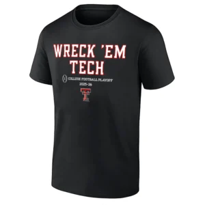 WRECK ’EM TECH SHIRT – 2025–26 College Football Playoff Texas Tech Red Raiders Tee
