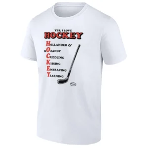 YES, I LOVE HOCKEY SHIRT – Heated Rivalry Hollander x Rozanov Acronym Tee W