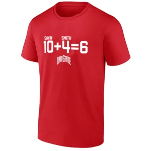 10 + 4 = 6 SHIRT – Julian Sayin & Jeremiah Smith Ohio State Buckeyes football statement tee