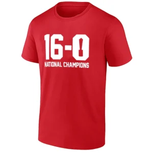 16–0 NATIONAL CHAMPIONS SHIRT – Indiana Hoosiers perfect season 2025 NCAA Football National Champions statement tee