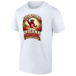 2025 NATIONAL CHAMPIONS MASCOT SHIRT Indiana Hoosiers CFP Title Celebration Tee W
