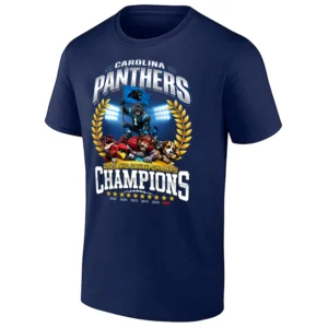 2025 NFC South Champions Shirt – Carolina Panthers Mascot Celebration Tee N