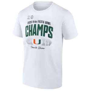 2026 FIESTA BOWL CHAMPS LOCKER ROOM SHIRT – Miami Hurricanes “Time To Shine” Tee