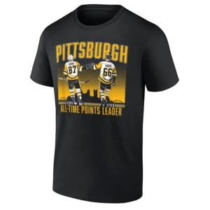 ALL TIME POINTS LEADER SHIRT – Sidney Crosby & Mario Lemieux Pittsburgh Penguins Legendary Duo Tee