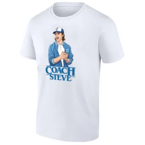 COACH STEVE SHIRT – Steve Harrington Hawkins High Baseball Coach Tee W