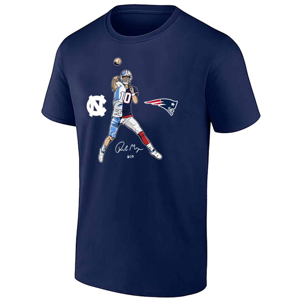 DRAKE MAYE PRO POSE SHIRT – North Carolina Tar Heels × New England Patriots Super Bowl LX crossover tee N DRAKE MAYE PRO POSE SHIRT – North Carolina Tar Heels × New England Patriots Super Bowl LX crossover tee N