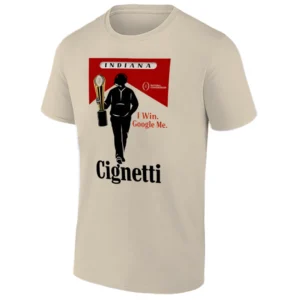 I WIN GOOGLE ME CIGNETTI SHIRT – Indiana Hoosiers CFP National Championship 2026 Coach Cig Tribute Tee S