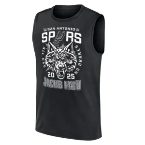 JACOB FATU TANK TOP – WWE Jacob Fatu x San Antonio Spurs wolf crossover design 2025 viral Reddit fan tee