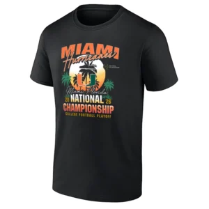 MIAMI SUNSET CHAMPIONSHIP SHIRT – Miami Hurricanes 2026 CFP National Title Tee