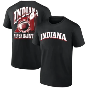 NEVER DAUNTED SHIRT – Indiana Hoosiers 2025 NCAA Football National Champions trophy victory statement tee