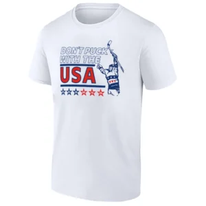 DON’T PUCK WITH THE USA SHIRT USA Hockey Olympic Gold Tribute Tee