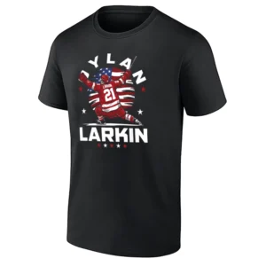 DYLAN LARKIN USA SHIRT – Detroit Red Wings USA Flag Celebration Hockey Tee
