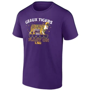 GEAUX TIGERS FLOAT ON SHIRT – Mardi Gras Mike Float LSU Tigers Celebration Tee
