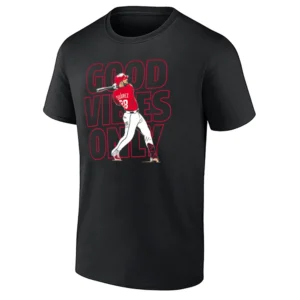 GOOD VIBES ONLY SHIRT – Eugenio Suárez Cincinnati Reds Power Hitter Graphic Fan Tee
