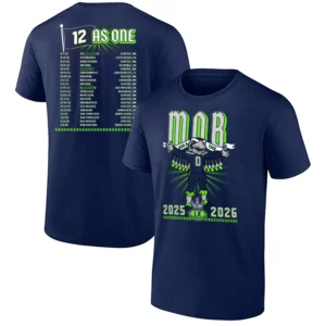 MOB 2025–2026 TOUR SHIRT – 12 AS ONE Seattle Seahawks Super Bowl LX Champions Tee