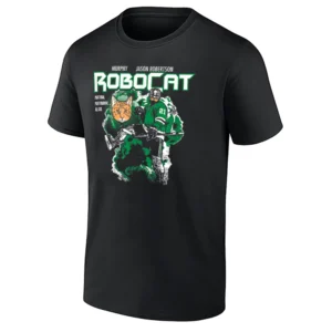 ROBOCAT SHIRT – Jason Robertson Dallas Stars Hockey “Part Man, Part Machine” Fan Tee